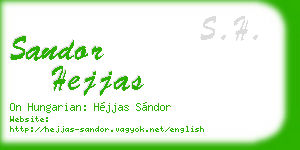 sandor hejjas business card