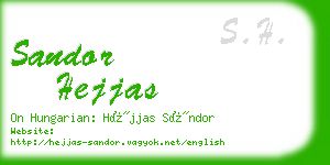 sandor hejjas business card